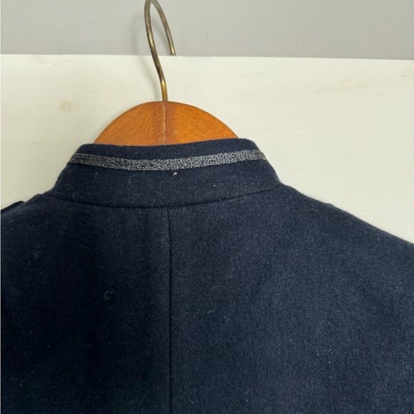 Woman’s fashionable blue bolero jacket double breasted look with buttons - Picture 5 of 5